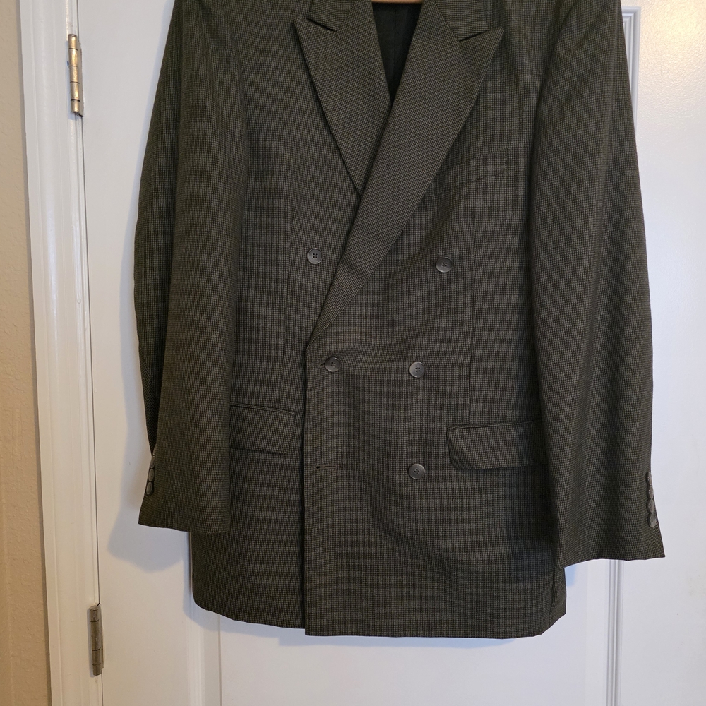 Classic Double-Breasted Gray/Brown Suit
